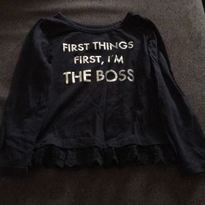 Girls “Boss” Long Sleeve Tee. 2T